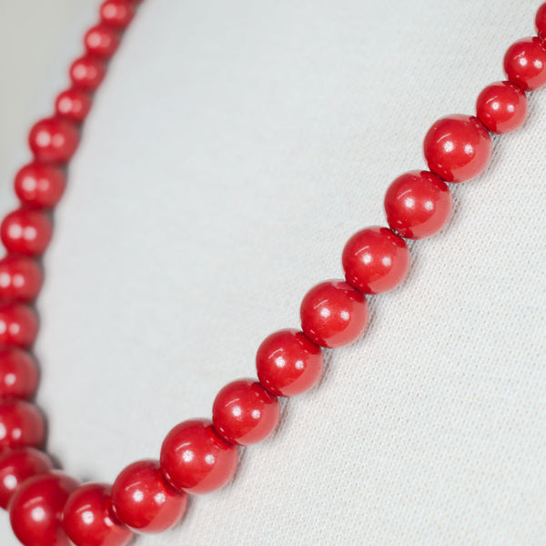Graduated Red Bead Necklace Cats Like Us