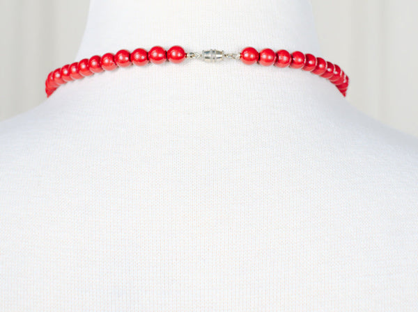 Graduated Red Bead Necklace Cats Like Us