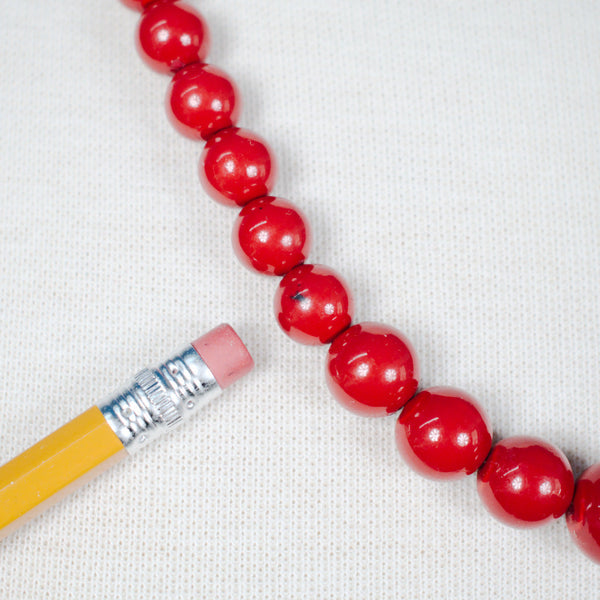 Graduated Red Bead Necklace Cats Like Us
