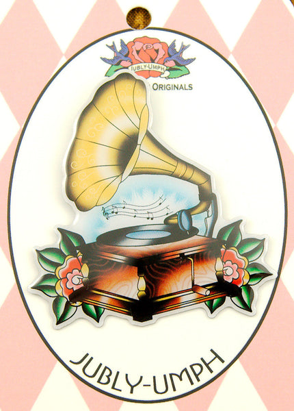 Gramophone Music Brooch Cats Like Us