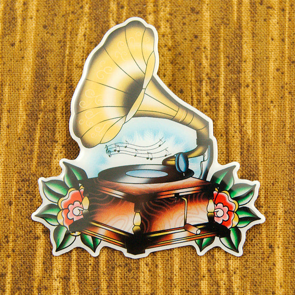 Gramophone Music Brooch Cats Like Us