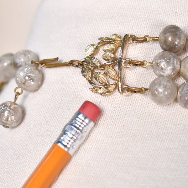 Gray Crackle Bead Vintage Necklace Cats Like Us