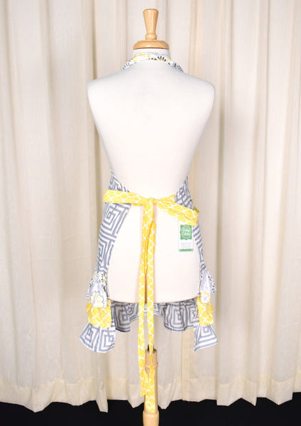 Gray & Yellow Ruffle Apron Cats Like Us