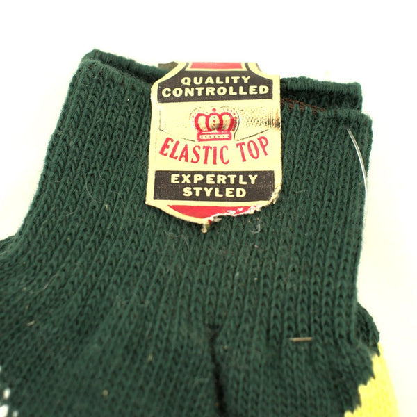 Green Argyle Crew Socks Cats Like Us