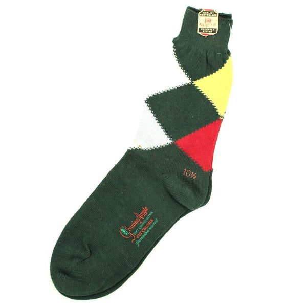 Green Argyle Crew Socks Cats Like Us