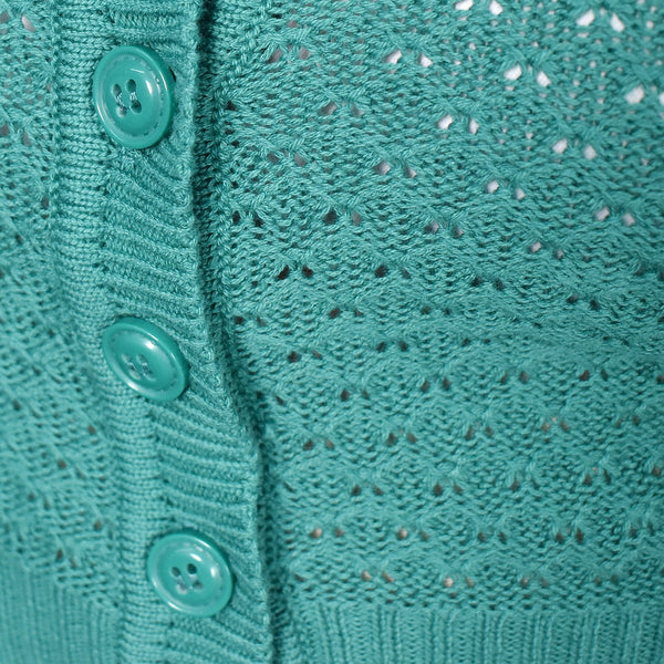 Green Cute Cropped Cardigan Cats Like Us