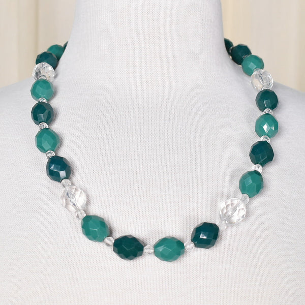 Green Faceted Bead Necklace Cats Like Us