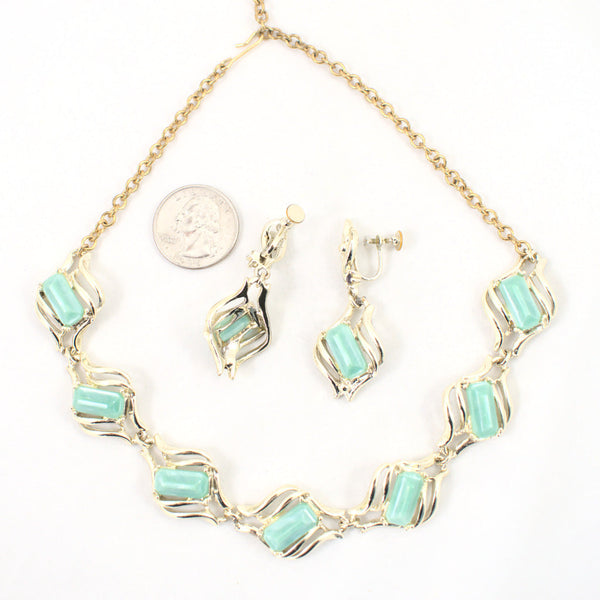 Green & Gold Necklace Set Cats Like Us