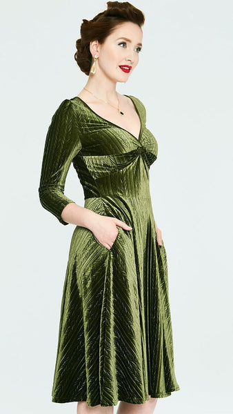 Green Velvet Iva Swing Dress Cats Like Us
