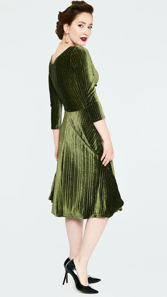 Green Velvet Iva Swing Dress Cats Like Us