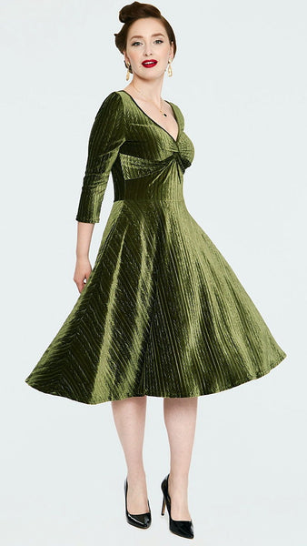 Green Velvet Iva Swing Dress Cats Like Us
