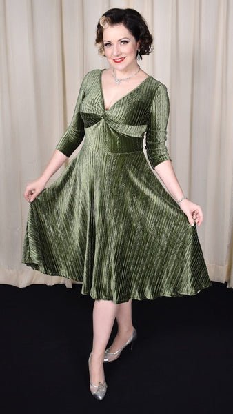 Green Velvet Iva Swing Dress Cats Like Us