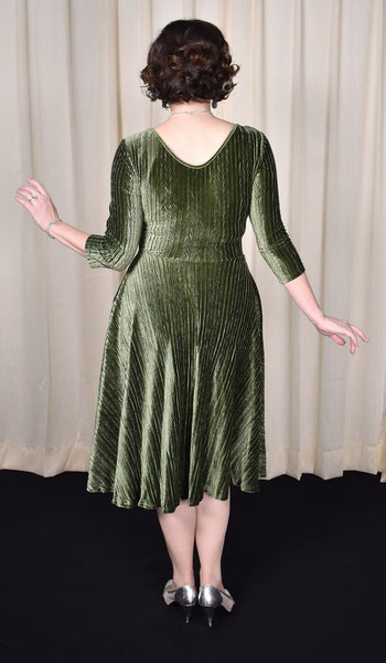 Green Velvet Iva Swing Dress Cats Like Us