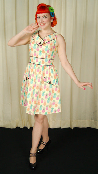 Happy Pineapple Button Dress Cats Like Us