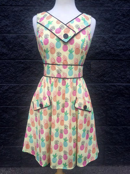 Happy Pineapple Button Dress Cats Like Us