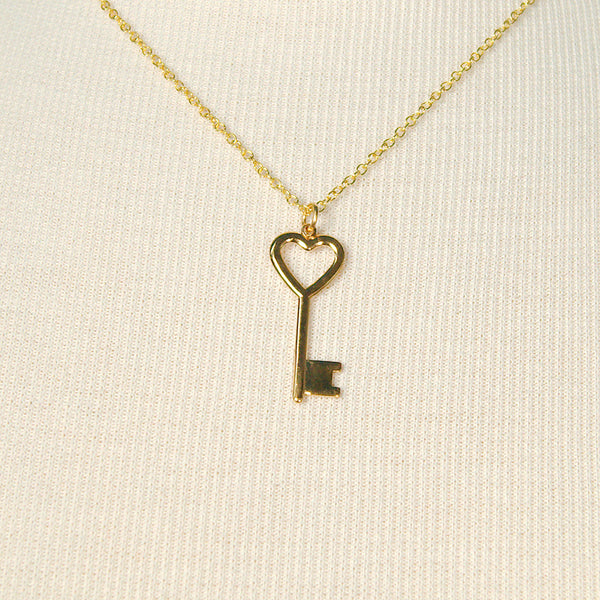 Heart of Gold Key Necklace Cats Like Us