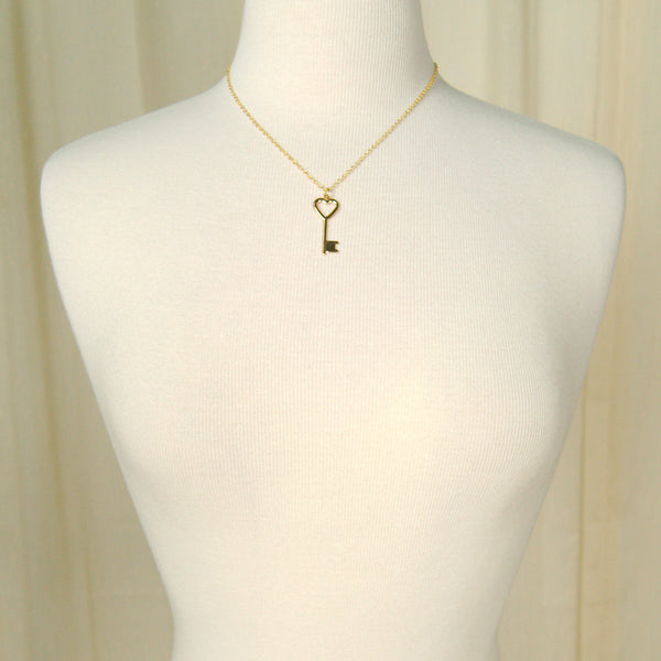 Heart of Gold Key Necklace Cats Like Us