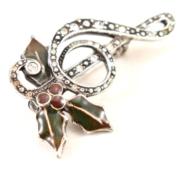 Holiday Music G Clef Vintage Brooch Cats Like Us