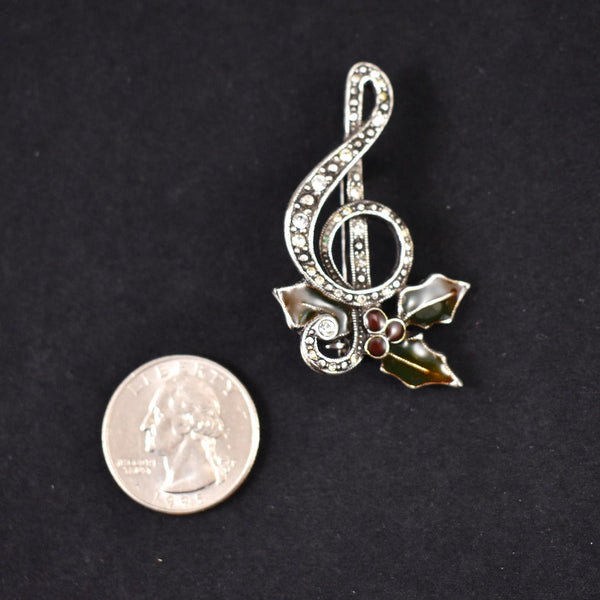 Holiday Music G Clef Vintage Brooch Cats Like Us