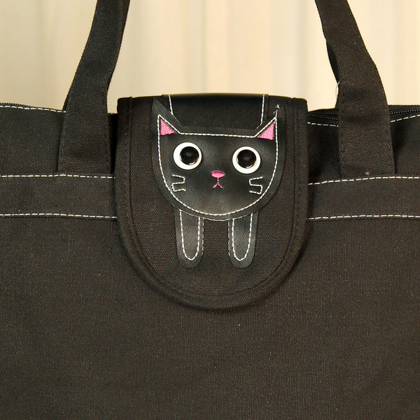 Hungry Black Kitty Cat Totebag Cats Like Us
