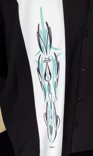 Cats Like Us X Von Straus Pinstripe Bowling Shirt