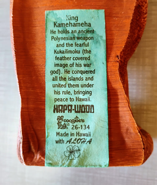 Coco Joe's 26-134 Hawaii King Kamehameha 8" Vintage Hapa Wood Statue