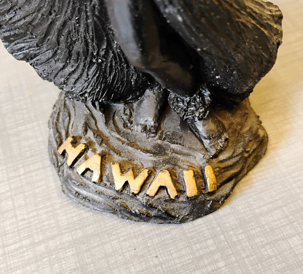 Poly Arts LTD Black And Gold Hula Dancer Girl Vintage Made In Hawaii