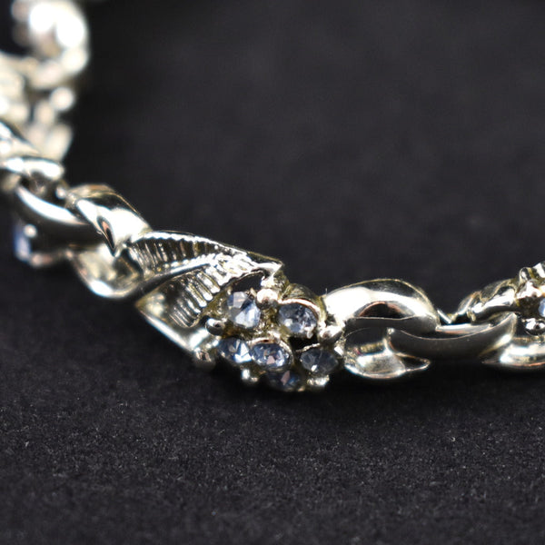 Ice Blue Vintage Rhinestone & Leaf Set Cats Like Us