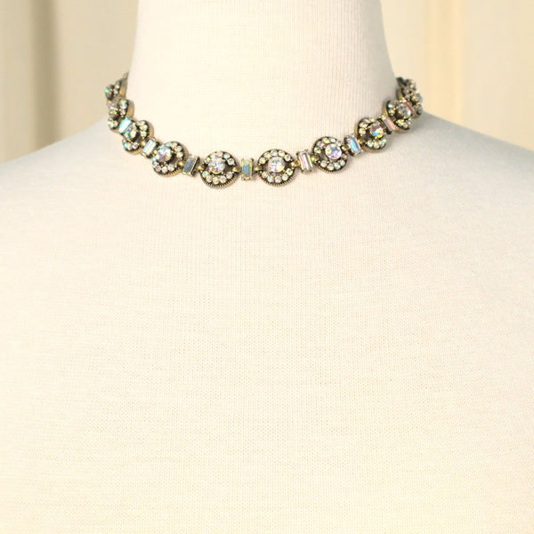 Iridescent Rhinestone Necklace Cats Like Us
