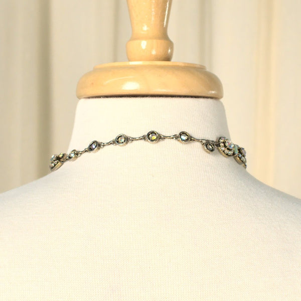 Iridescent Rhinestone Necklace Cats Like Us
