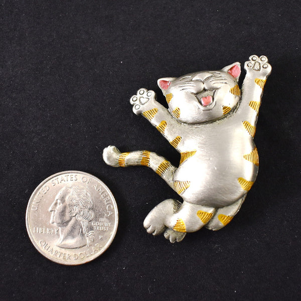 Joyous Tabby Cat Brooch Cats Like Us