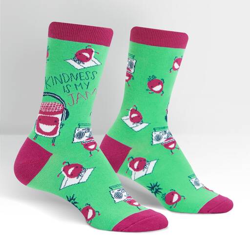 Kindness is My Jam Crew Socks Cats Like Us