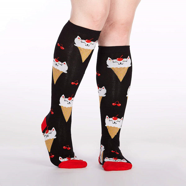 Kitty Cone Cherry Knee Socks Cats Like Us