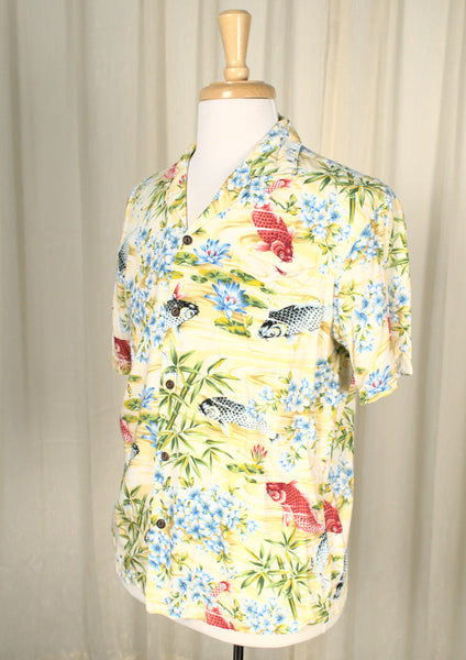 Koi Fish Pond Aloha Shirt Cats Like Us