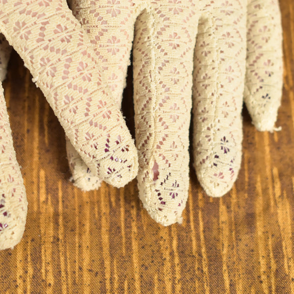 Lace Beige Gloves Cats Like Us