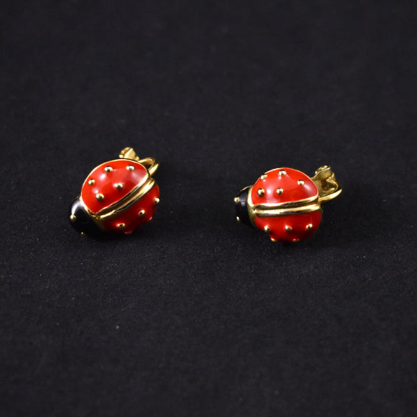Lady Bug Clip On Earrings Cats Like Us