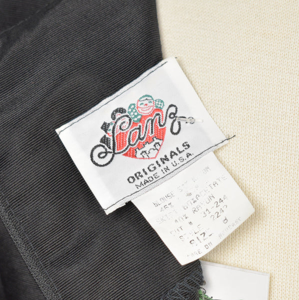 Lanz Originals 80s does 1950s Vintage Blue Polka Dot Dress Cats Like Us