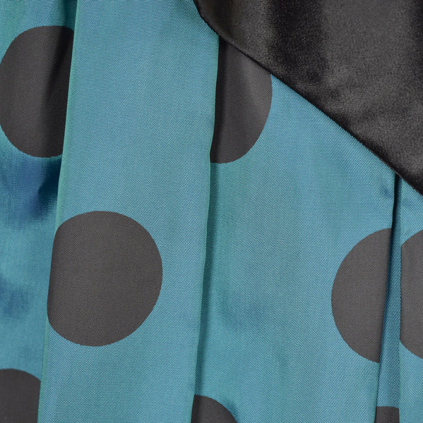 Lanz Originals 80s does 1950s Vintage Blue Polka Dot Dress Cats Like Us