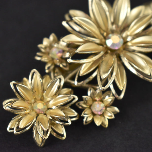 Large Aurora Borealis Floral Bouquet Brooch Cats Like Us