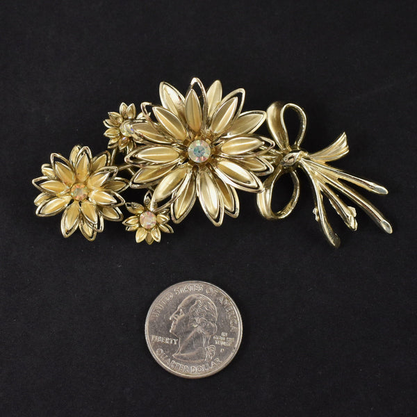 Large Aurora Borealis Floral Bouquet Brooch Cats Like Us
