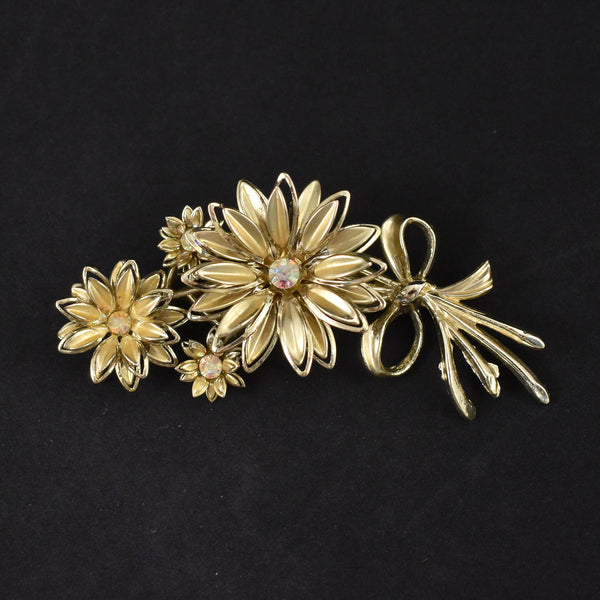 Large Aurora Borealis Floral Bouquet Brooch Cats Like Us
