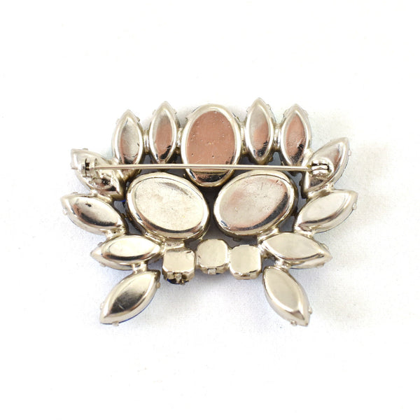 Large Blue Rhinestone Brooch Cats Like Us