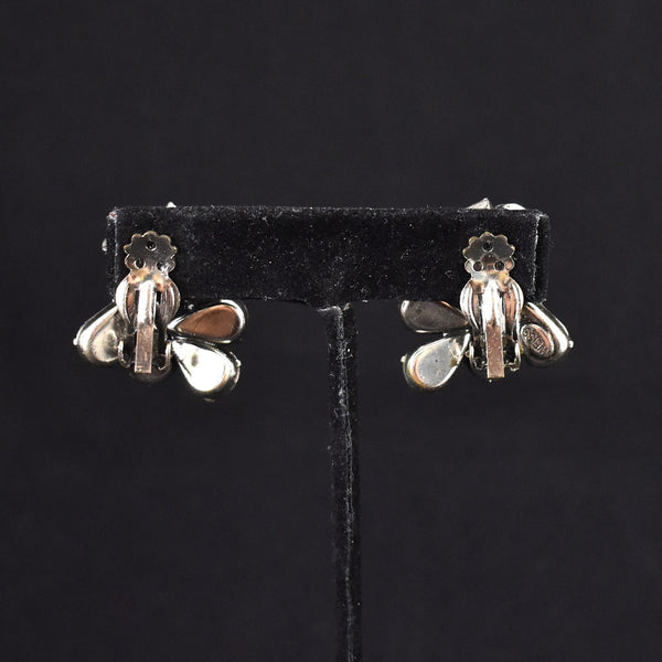 Large Blue Rhinestone Vintage Earrings Cats Like Us