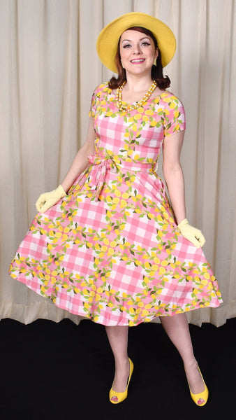 Lemon Gingham Bella Dress Cats Like Us