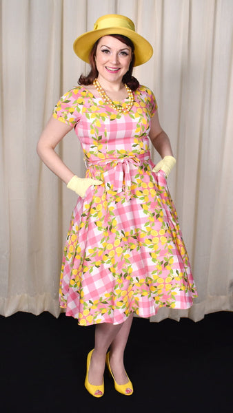 Lemon Gingham Bella Dress Cats Like Us