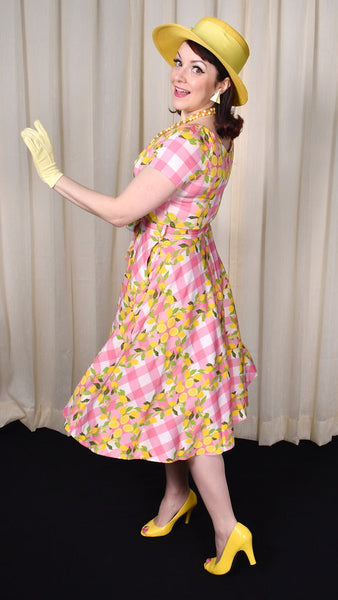 Lemon Gingham Bella Dress Cats Like Us