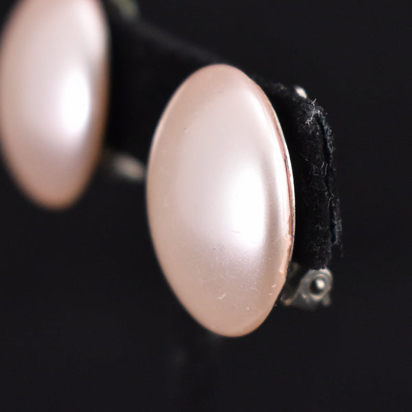 Light Rose Pearl Dot Vintage Earrings Cats Like Us