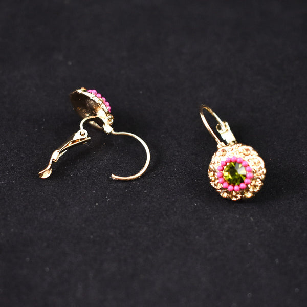 Lime & Pink Dangling Earrings Cats Like Us