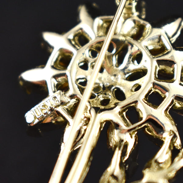 Lisner Rhinestone Daisy Brooch Cats Like Us