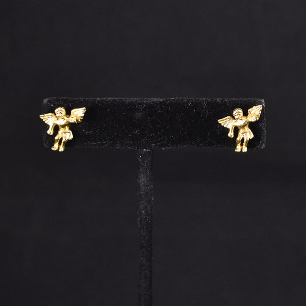 Little Gold Cupid Vintage Earrings Cats Like Us
